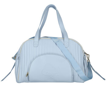 Blue Faux Leather Quilted Baby Changing Bag
